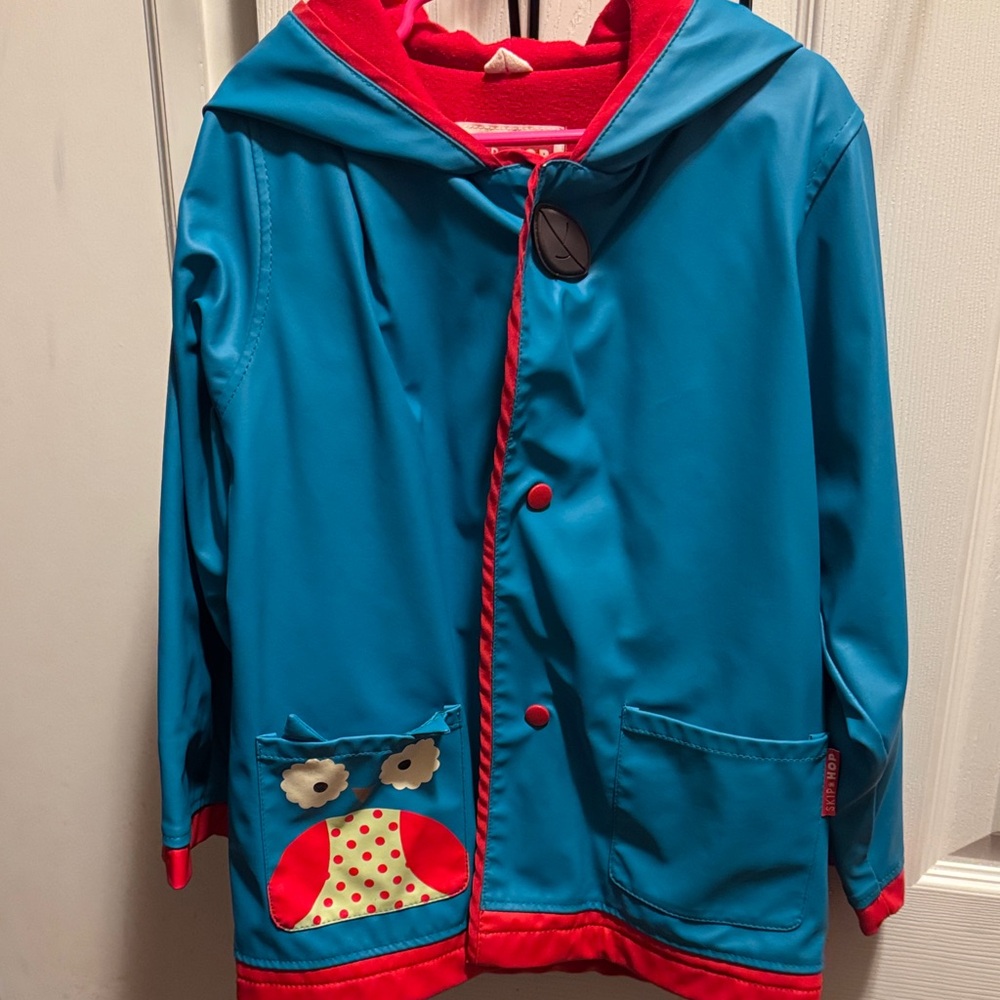 Kids Owl Blue and Red Owl Raincoat☔️⛈️